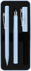 Set cadou stilou M + pix GRIP 2010 Faber Castell bleu sky
