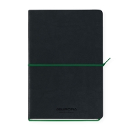 Caiet A5, 192 file, 80 g/mp, coperta soft-touch negru-verde,Aurora Tesoro - dictando