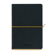 Caiet A5, 192 file, 80 g/mp, coperta soft-touch negru-galben,Aurora Tesoro - dictando