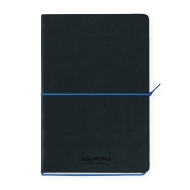 Caiet A5, 192 file, 80 g/mp, coperta soft-touch negru-albastru,Aurora Tesoro - dictando
