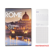 Caiet A4, 60 file, hartie 80 gr./mp design Cities of the world - matematica