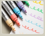 Marker acrilic varf 2 mm pastel-metalizat 6 buc/set DMAST BY PEBEO