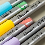 Marker acrilic varf 2 mm pastel-metalizat 6 buc/set DMAST BY PEBEO
