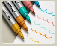 Marker acrilic varf 2 mm metalizat 6 buc/set DMAST BY PEBEO