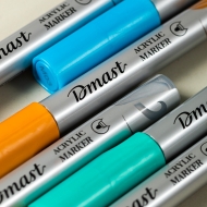 Marker acrilic varf 2 mm metalizat 6 buc/set DMAST BY PEBEO