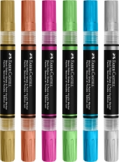 Marker acrilic SHAKE&PAINT culori metalizate 6 buc/set Faber Castell