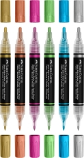 Marker acrilic SHAKE&PAINT culori metalizate 6 buc/set Faber Castell