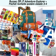 Rucsac ZIP..IT Adventure Explorer + Pachet rechizite clasele 3 - 4