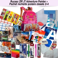 Rucsac ZIP..IT Adventure Painter + Pachet rechizite clasele 3 - 4
