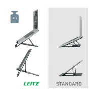 Suport ergonomic LEITZ Ergo Slim, pentru laptop, ajustabil, aluminiu, reciclabil, gri-carbune