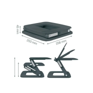 Suport ergonomic LEITZ Ergo, pentru laptop, ajustabil, plastic partial reciclat, gri-carbune