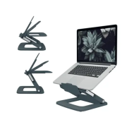 Suport ergonomic LEITZ Ergo, pentru laptop, ajustabil, plastic partial reciclat, gri-carbune