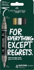 Marker acrilic multimark 4 culori/blister NEGRU-ALB-GRI-AURIU Faber Castell