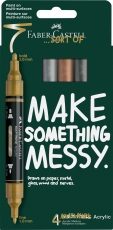 Marker acrilic multimark 4 culori metalizate/blister Faber Castell