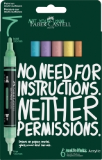 Marker acrilic multimark 6 culori pastel/blister Faber Castell