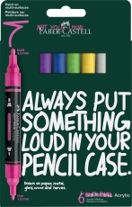 Marker acrilic multimark 6 culori intense/blister Faber Castell