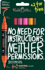 Marker acrilic multimark 6+2 culori/blister TONURI CALDE Faber Castell