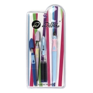Stilou plastic cu grip (ideal pt incepatori) + 5 rezerve cerneala, Willgo