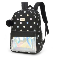 Rucsac gimnaziu 2 fermoare HOLOGRAFIC NEGRU ARGINTIU Pigna