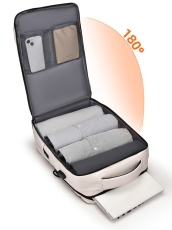 Rucsac laptop inteligent, 6 fermoare, intaritura spate - negru