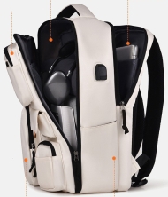 Rucsac laptop inteligent, 6 fermoare, intaritura spate - gri