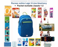 Rucsac extins Lego V-Line blue/navy + Pachet rechizite clasele 1 - 2