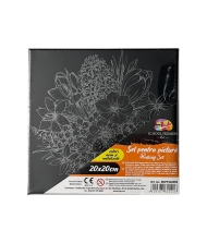 Panza predesenata neagra pe sasiu 20 x 20 cm FLORI Art SF Pigna