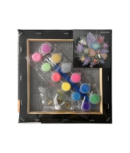 Panza predesenata neagra pe sasiu 20 x 20 cm FLORI Art SF Pigna