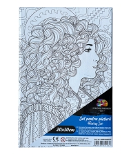 Panza predesenata pe sasiu 20 x 30 cm MANDALE FATA Art SF Pigna