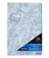 Panza predesenata pe sasiu 20 x 30 cm PAPAGAL Art SF Pigna