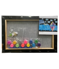 Panza predesenata neagra pe sasiu 20 x 30 cm MARE Art SF Pigna