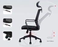 Scaun birou executive cu tetiera si spatar mesh Deli 4503 