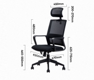 Scaun birou executive cu tetiera si spatar mesh Deli 4503 