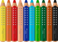 Creioane colorate XXL 10 culori/set GRIPPY Faber Castell