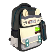 Ghiozdan scolar LUCK 41x29x16 cm, 3 fermoare, penar etui inclus - baieti