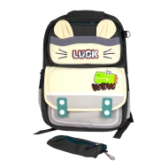 Ghiozdan scolar LUCK 41x29x16 cm, 3 fermoare, penar etui inclus - baieti
